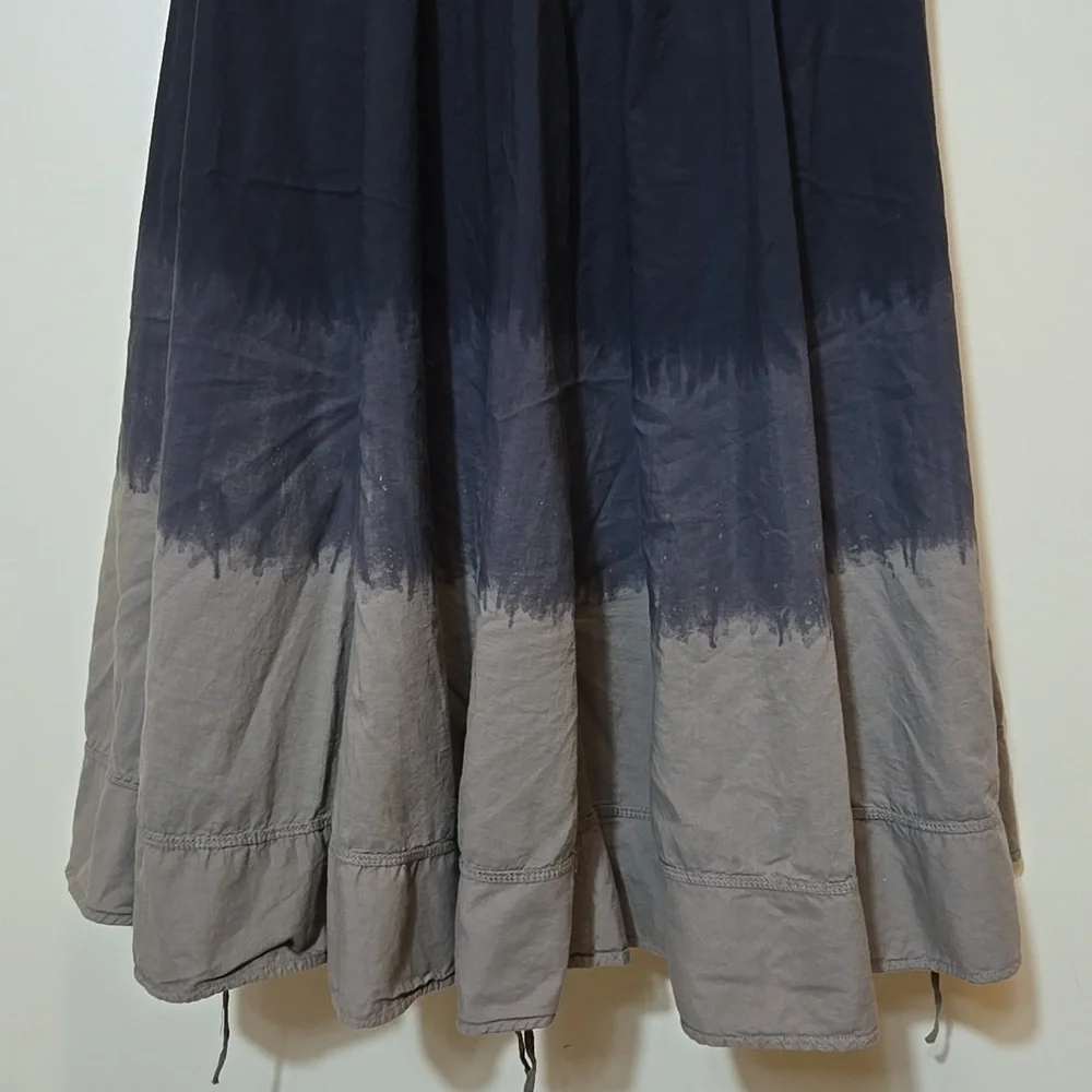 Luna Luz Women's Dress Size Medium Bubble Tie Hem Dip Dye Hippie Festival Cotton - Picture 14 of 15